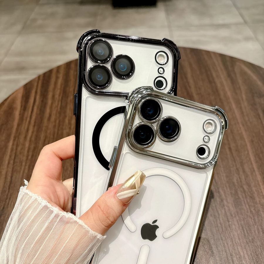 Stoßfeste magnetische MagSafe Schutzhülle für Apple iPhone 17 16 15 14 13 12 Pro Max in Transparent und Blau - Bild 4