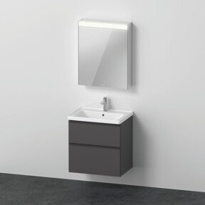 Duravit D-Neo Möbelwaschtisch mit Waschtisch-Unterbau in Graphit Matt, B: 65 cm, T: 48 cm, H: 2 cm - Bild 1