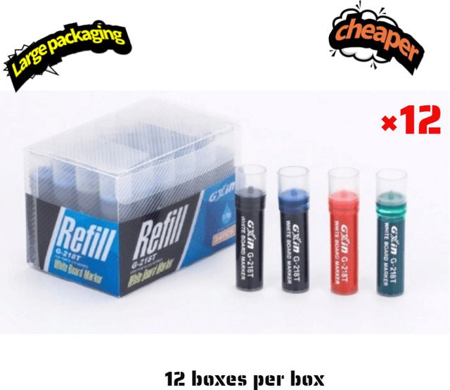 Gxin G-218T Whiteboard-Marker Set mit Nachfülltinte, 288 Stück, Farbe Rot, wasserbasiert und ungiftig für Schule und Büro - Bild 1