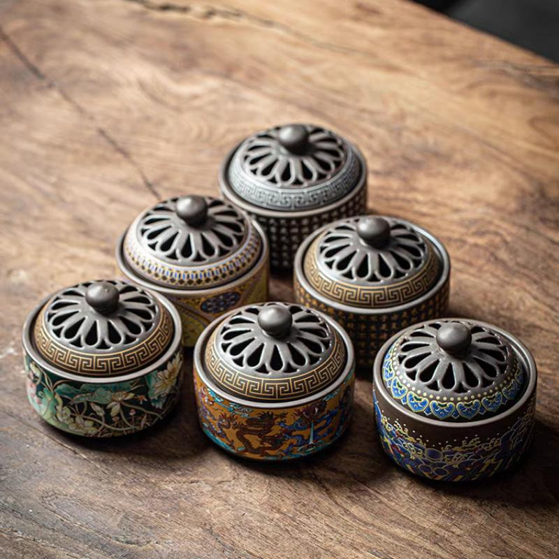 Antikes Cloisonné-Räuchergefäß aus Keramik von Yiran Furniture für deine Inneneinrichtung - Bild 4