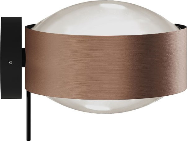 Top Light Puk! 160 Wall Avantgarde LED-Wandleuchte in Kupfer gebürstet und Schwarz matt mit warmweißem Licht (2700K) - Bild 1