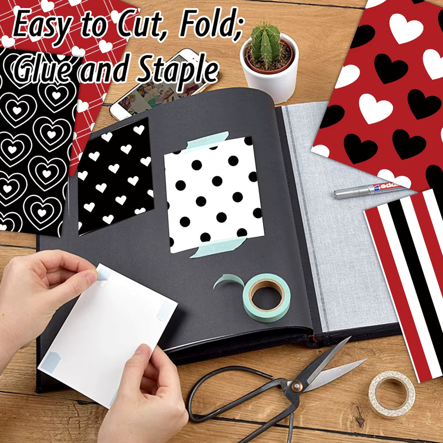 24 Stück romantisches Scrapbook-Papier für Valentinstag und DIY-Handwerk zum Dekorieren von Tagebuch und Scrapbooking - Bild 4