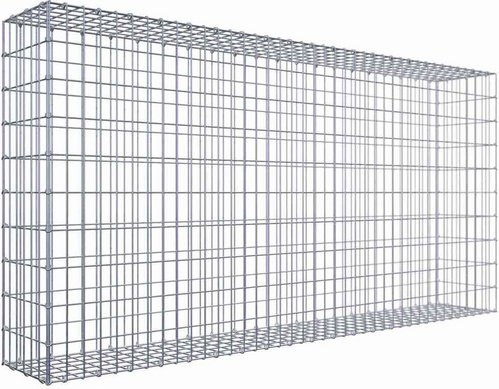 Gabiona Gabione aus Stahl in Silbergrau mit C-Ring, B/T/H: 100 x 30 x 200 cm, Maschenweite 5 x 10 cm - Bild 1