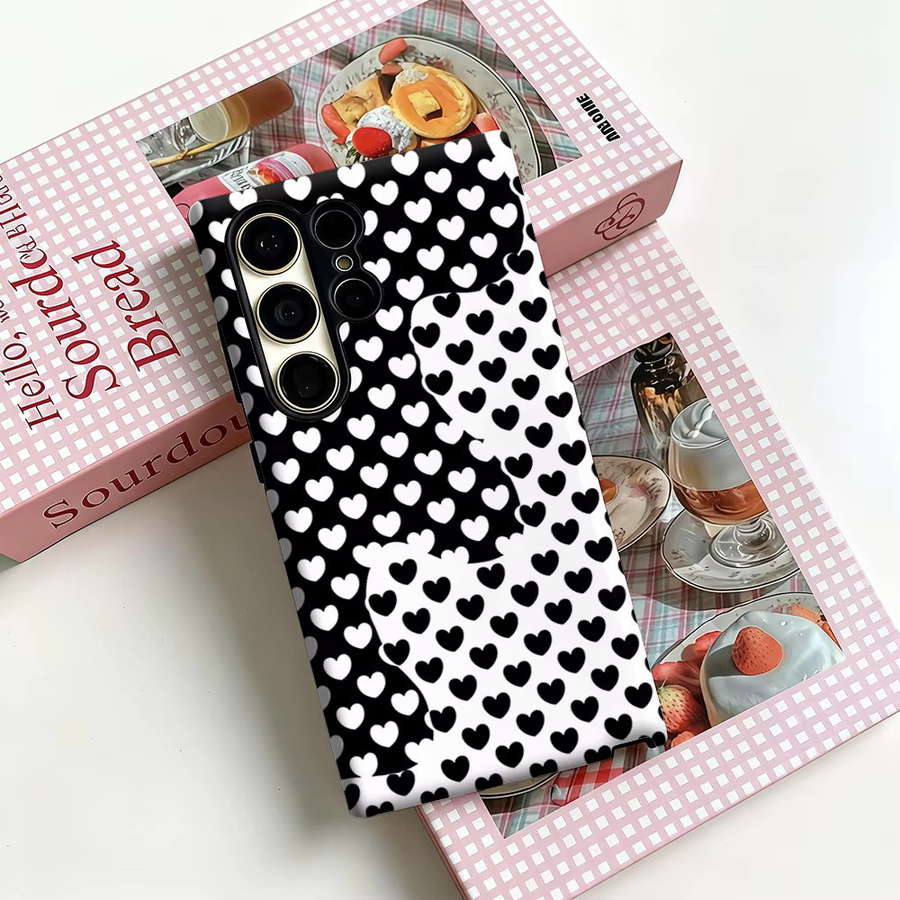 Stoßfeste Doppelschicht-Handyhülle mit Schwarz-weißem Yin-Yang-Herz Design für Samsung Galaxy S26 S25 Ultra S24 S23 Ultra Plus - Bild 2