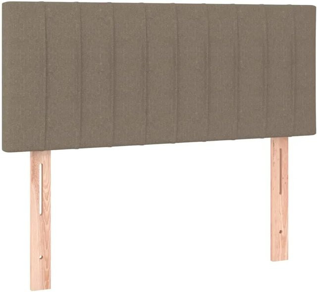 vidaXL LED Kopfteil Taupe mit USB-Ladeport und integrierter Beleuchtung, Breite: 100 cm, Tiefe: 5 cm, Höhe: 78 bis 88 cm - Bild 1