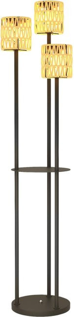 Outsunny Solar Stehlampe im Boho-Stil aus Rattan und Metall, Gelb, B/T/H: 37 x 37 x 144 cm - Bild 1