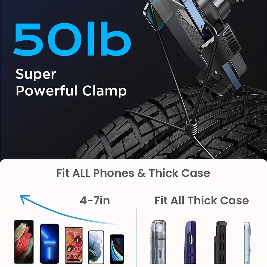 DUTRIEUX Auto-Handyhalterung mit 360 Grad Rotation und Zusatzpolster für Armaturenbrett, Schwarz, kompatibel mit iPhone und Android - Bild 4