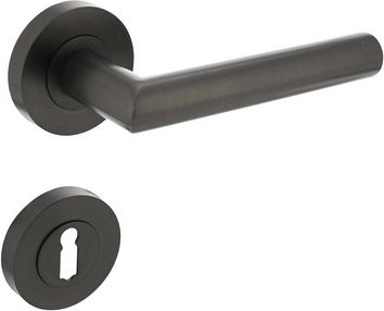 Intersteel Türdrücker Bastian in Schwarz aus Zink mit BB-Rosetten Durchmesser: 52 mm, Tiefe: 10 mm - Bild 1