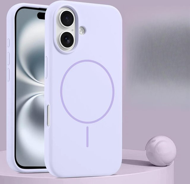 Apple Silikonhülle mit starkem Magnet für iPhone 16 Pro Max, 15, 14, 13 und 11 in Purple - Bild 1