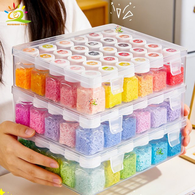 HUIQIBAO Mini Perler Hama Beads Eisenperlen, DIY Puzzles, 800 Stück - Bild 1