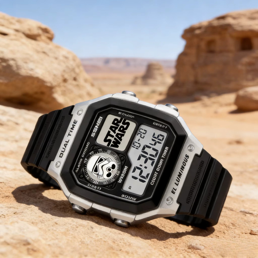 Star Wars Chrono-Armbanduhr, Digitaluhr, Schwarz, Silikon, Herren - Bild 2