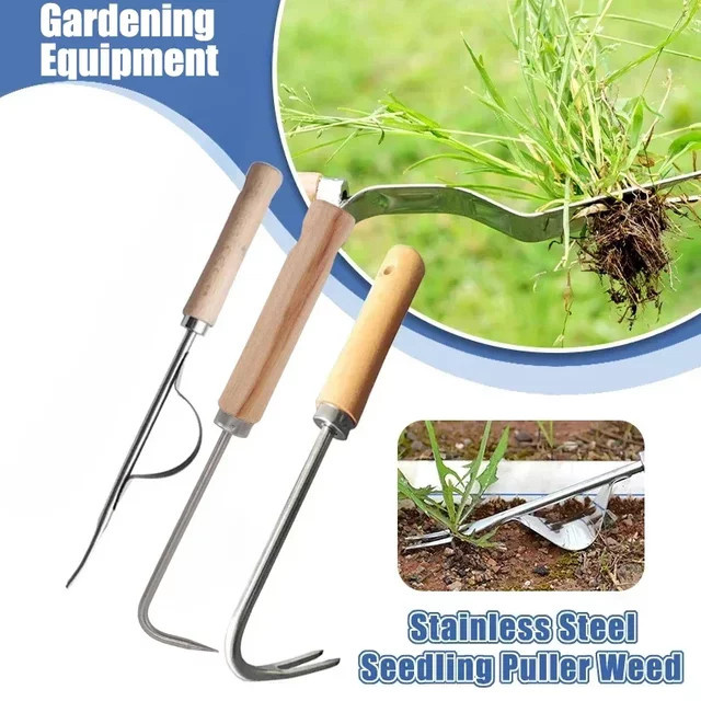 Manuelles Unkrautstecher-Werkzeug aus Edelstahl in Silber zur Wurzelentfernung für die Gartenarbeit - Bild 1