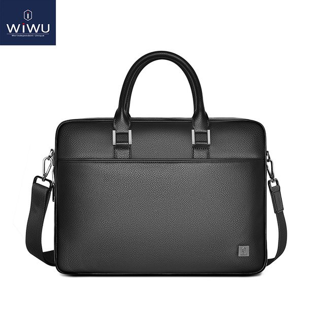 WiWU Master Fingerprint Lock Laptop Aktentasche in Schwarz für MacBook Pro 16,2 Zoll und MacBook Air 15,3 Zoll mit Anti-Diebstahl-Funktion - Bild 1