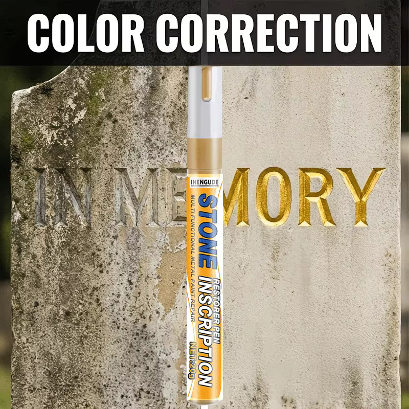 Vergoldeter Grabstein-Reparaturstift zur Inschrift-Restaurierung, witterungsbeständig und verblassungsresistent, 20 g - Bild 2
