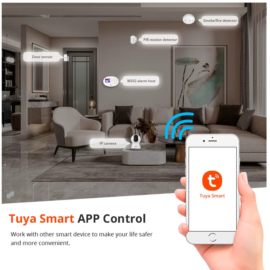 KERUI W20 WiFi GSM Alarmsystem für dein Zuhause mit Tuya Smart App-Steuerung und Bewegungsmelder in Weiß - Bild 3