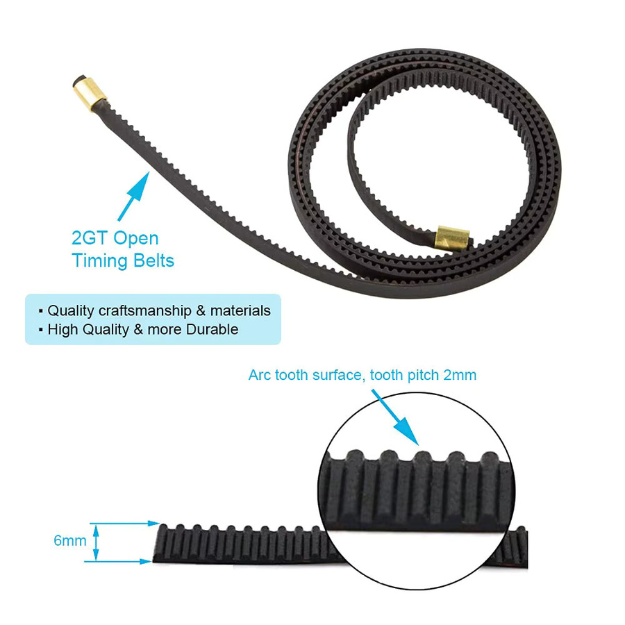 2er-Set Creality 3D-Drucker X- und Y-Achsen Synchron-Zahnriemen in Schwarz für Ender 3, Pro, V2, S1, Ender 5, Pro, Plus, Max, CR6SE, CR10 und 10Spro - Bild 2