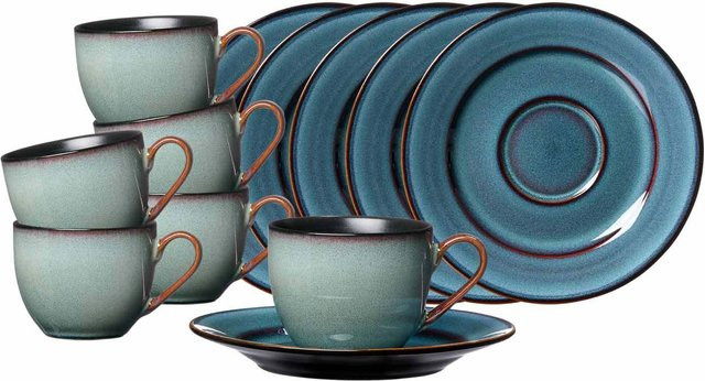 Ritzenhoff & Breker Espressotassen mit Untertassen Bali in Blau, 6er Set, 90 ml - Bild 1