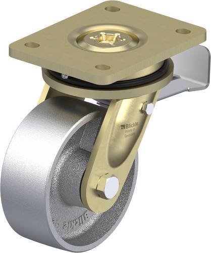 Blickle Lenkrolle LS-G 127G-ST mit Feststeller in Silber, Rad-Durchmesser: 125 mm, Tragfähigkeit: 750 kg - Bild 1