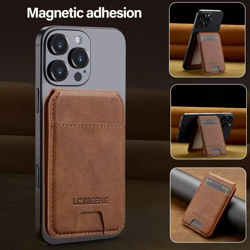 EUCAGR Magnetische PU-Leder Kartensteckplatz-Tasche mit Ständer für iPhone 17, Samsung Galaxy, Google und Xiaomi, Farbe: Grün - Bild 3