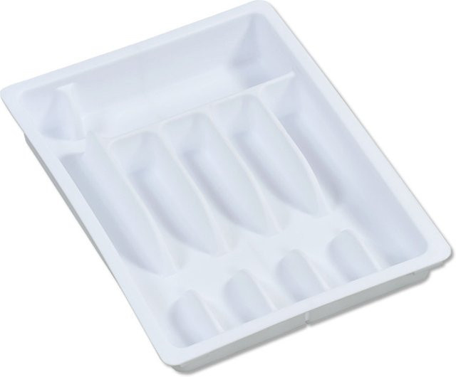 Kesper Besteckkasten mit Trenner in Weiß aus Kunststoff, B/T/H: 38,0 x 29,0 x 6,5 cm - Bild 1