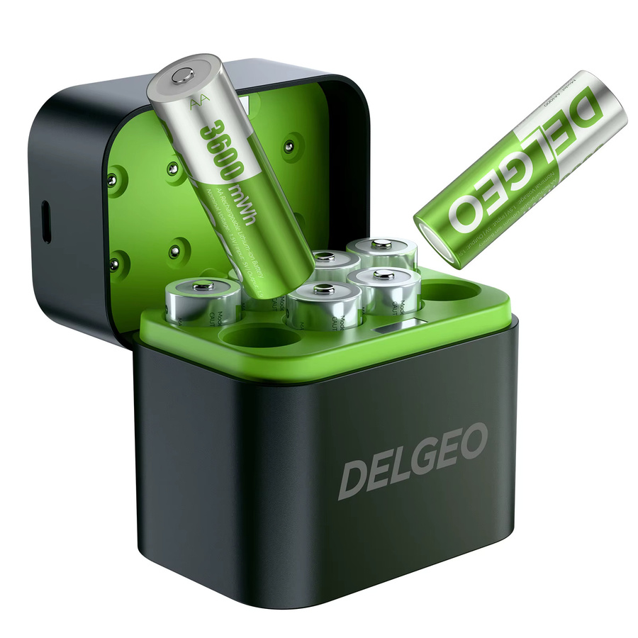 Delgeo AA Lithium-Akku 1,5V mit Ladeetui, 3600 mWh große Kapazität für Kamera, Gamepad und Spielzeug - Bild 7
