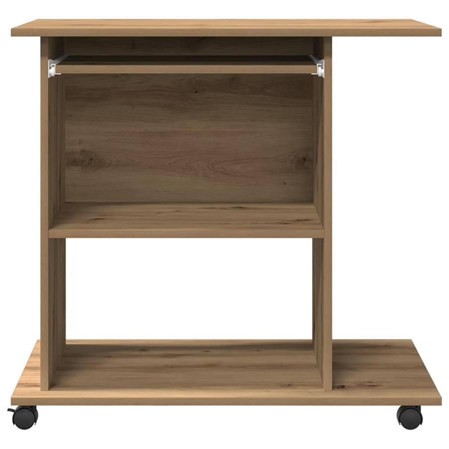 vidaXL Computertisch in Artisan Eiche, modern, B/T/H: 80 x 50 x 75 cm - Bild 3