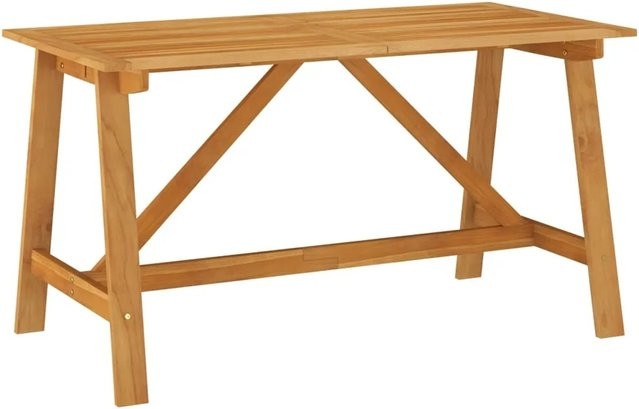 vidaXL Garten-Esstisch aus Akazien-Massivholz in Braun, B/T/H: 140 x 70 x 73,5 cm - Bild 1
