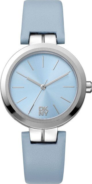 DKNY Damenuhr Downtown Midi, Quarz, Edelstahl, Blau, 32 mm, 5 ATM - Bild 1