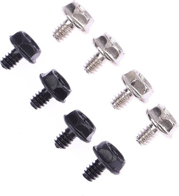 HELTC 100 Stück Zählerschrauben Hex 6/32 in Silber für Computer PC Gehäuse, Festplatten und Motherboard Befestigung - Bild 1