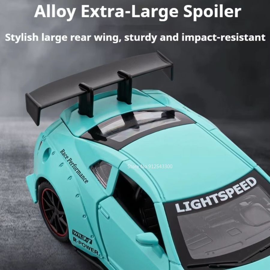 caipo GTR R8V10 Sportwagen-Modell, 1:32, mit Licht und Sound, grau - Bild 6
