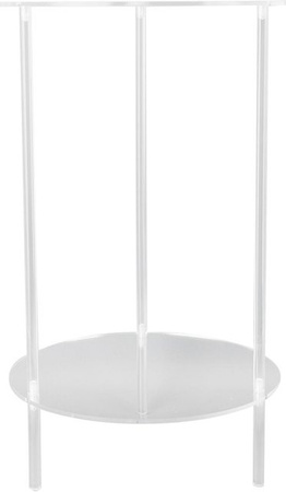 Moderner Acryl-Beistelltisch von TOMTOP JMS in Transparent mit runder Tischplatte und 2 Ebenen, ideal als Nachttisch für dein Wohnzimmer oder Schlafzimmer, Höhe: 50 cm, Durchmesser: 30 cm