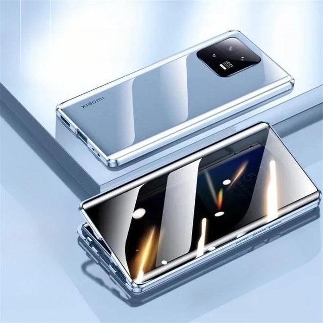 Transparente magnetische Schutzhülle für Xiaomi 15T Pro und Xiaomi 15T mit Temperglas-Schutz in Blau - Bild 1