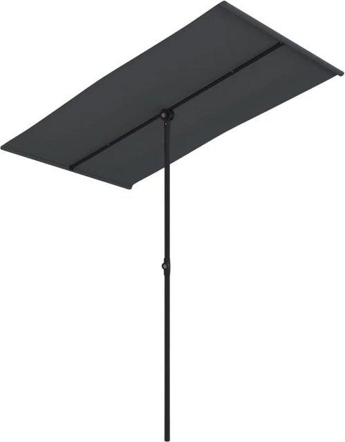 furnicato Sonnenschirm mit Aluminium-Mast in Schwarz, B/T: 180 x 110 cm - Bild 1