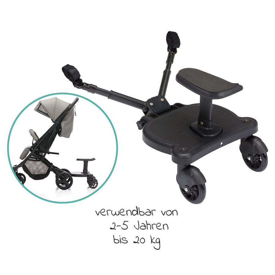 Fillikid Buggy Board Mitfahrbrett Basic mit Sitz für alle gängigen Kinderwagen, Schwarz, faltbar - Bild 3