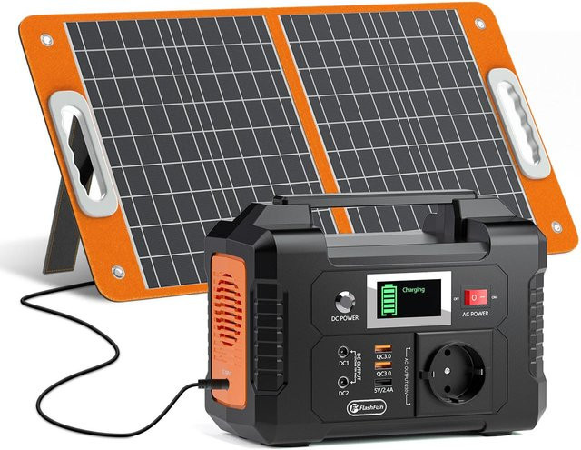 Flashfish E200+TSP60 Tragbare Powerstation mit 200W Nennleistung und 151Wh Kapazität in Orange - Bild 1