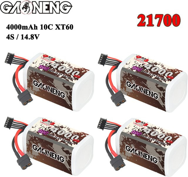 GNB Li-Ion Batterie 4000 mAh 4S 14,8 V mit XT60 Stecker für FPV Drohnen und RC Modelle in Weiß - Bild 1