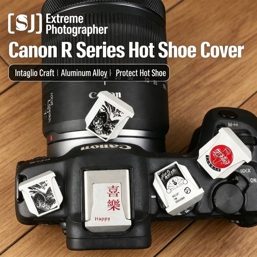 Canon Metall Kamera-Auslöseknopf und Blitzschuh-Abdeckung mit Staubschutz in Silber für EOS R50 R5 R6 R7 R8 R10 R3 Serie - Bild 4