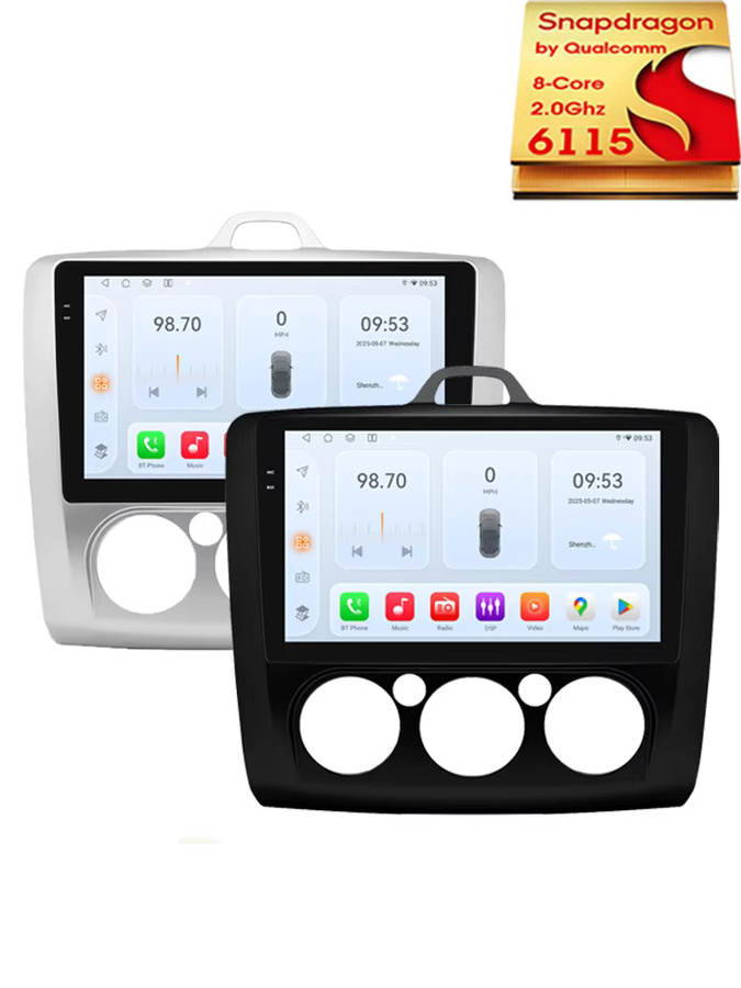 OSSURET Android 14 Auto Radio für Ford Focus 2 3 Mk2 Mk3 mit Snapdragon 8 Core, Multimedia Player mit Carplay, 4G, WiFi 6 und Bluetooth 5.4, Schwarz - Bild 5
