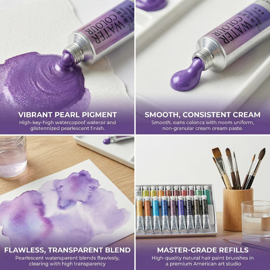 Maries Artist Perlglanz-Aquarellfarben-Set für Studenten und Erwachsene - Bild 4