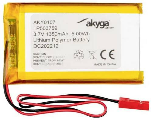Akyga LP503759 LiPo Spezial-Akku 3,7V mit 1350 mAh in Gelb - Bild 1