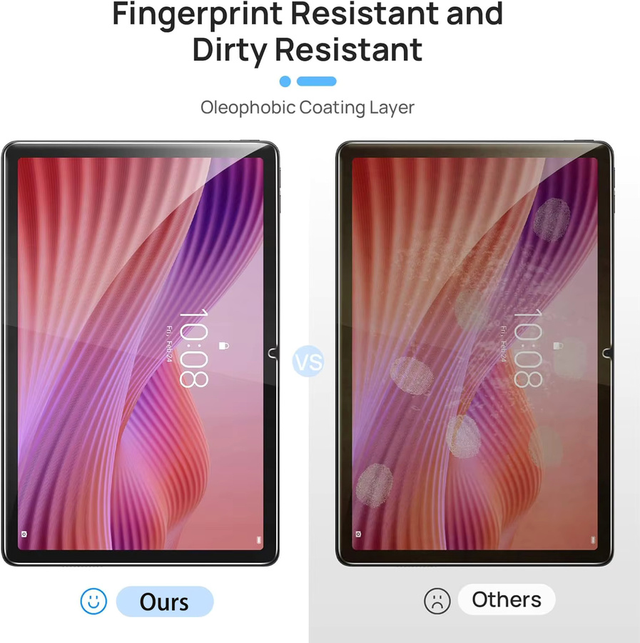 Schutzglas für Lenovo Tab 10.1 (2025) 10,1 Zoll TB311FU TB311XU, Transparent, HD Displayschutzfolie aus gehärtetem Glas mit 9H Härtegrad und Anti-Fingerprint-Beschichtung - Bild 5