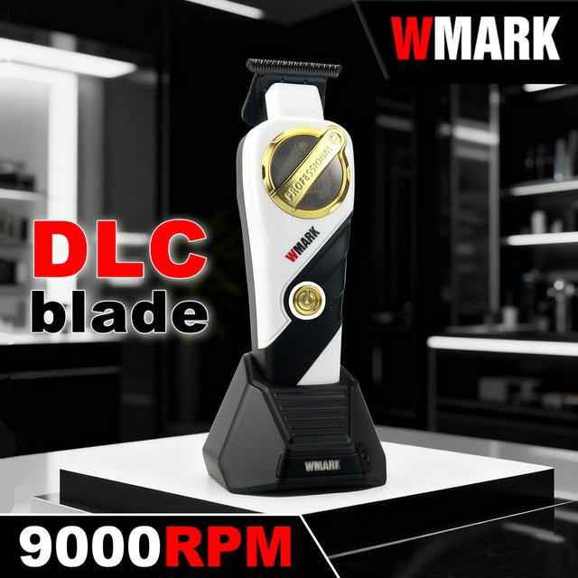 WMARK Professioneller Magnetmotor-Haarschneider NG 9213 für Männer mit DLC T-Blade Zero Gapped, Weiß - Bild 1