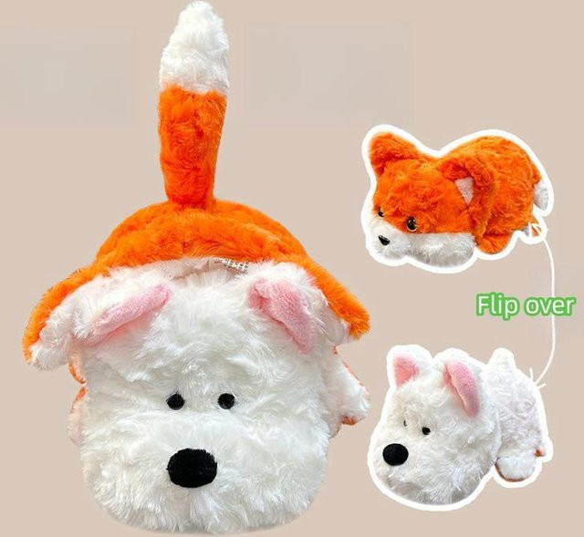 Yiran toy Flip Plüsch Kreativer Hai Verwandeln Biene Umdrehpuppe, 48cm - Bild 1