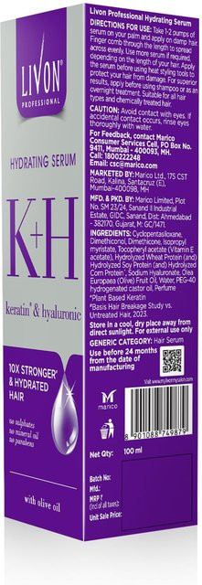 Livon Professional Haarserum mit Keratin, Hyaluronsäure und Olivenöl, 100 ml, Unisex - Bild 1