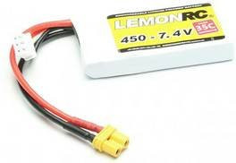 LemonRC LiPo Akku 7.4V 450 mAh 2S 35C Softcase mit XT30 Anschluss in Weiß - Bild 1