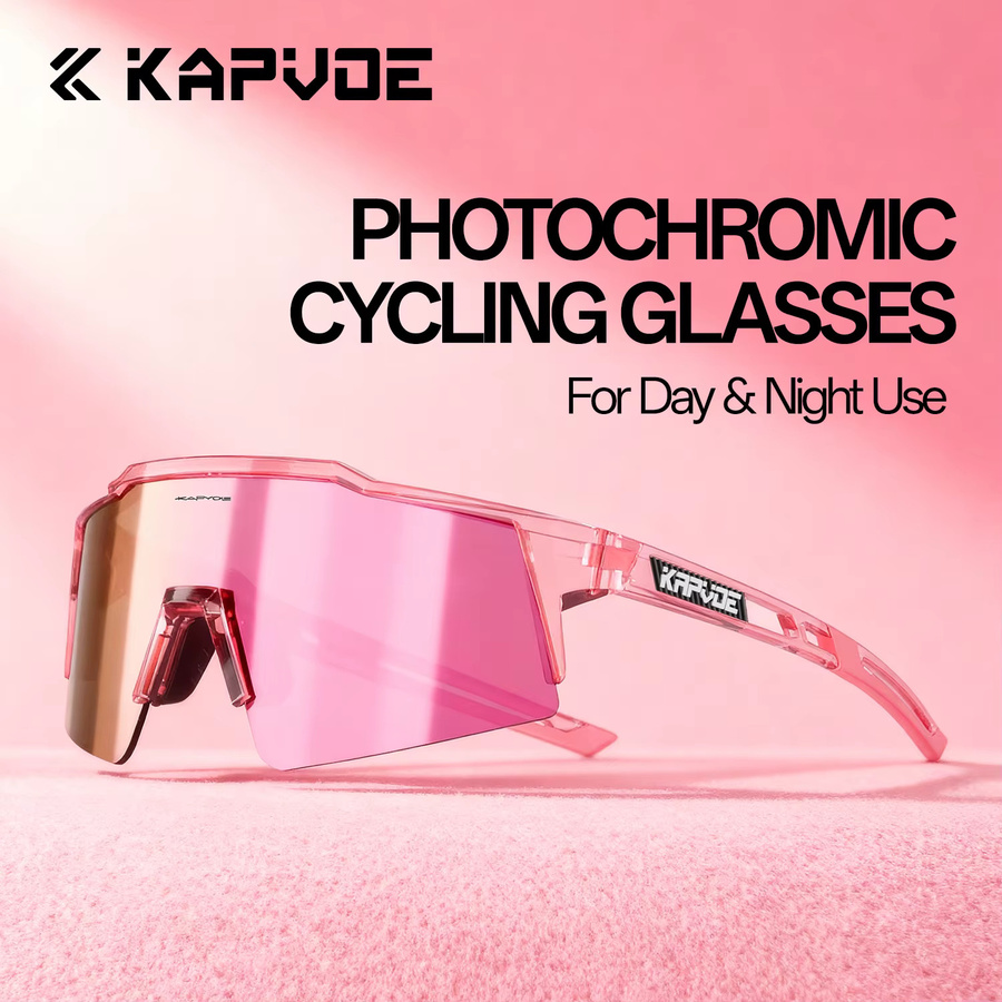 Kapvoe Sportsonnenbrille, Vollrand, pink, Damen, Kunststoff - Bild 5