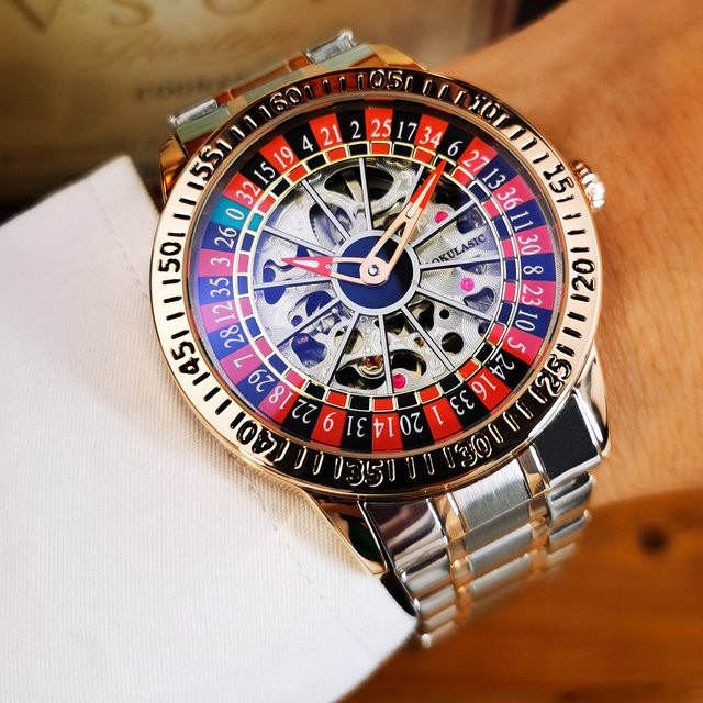 AOKULASIC Armbanduhr, Automatik, Edelstahl, Lederband, Herren - Bild 1