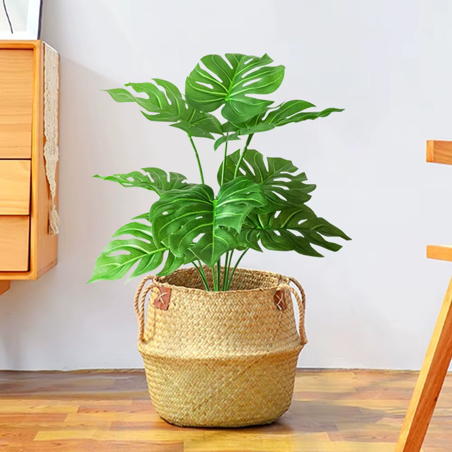 Künstliche Monstera-Pflanze von Kmitang in Grün, tropische Palme aus Kunststoff für Zuhause, Garten und Büro, Höhe: 40 cm bis 53 cm - Bild 2
