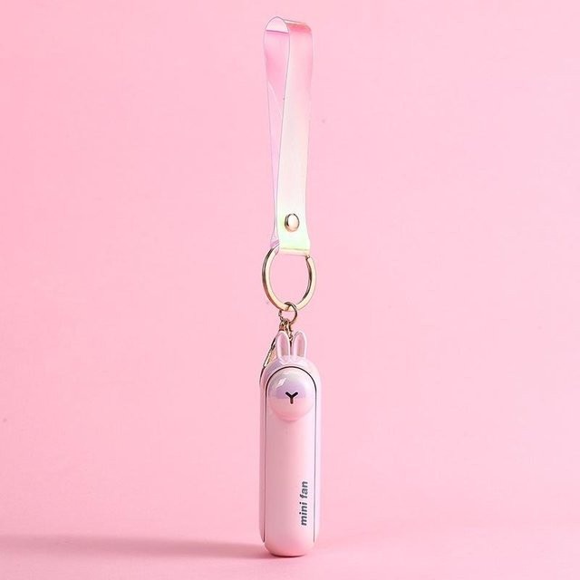 Tragbarer Mini-Ventilator von Love Home Garden in Rosa, wiederaufladbarer USB-Tischventilator für Büro und Nachttisch - Bild 1
