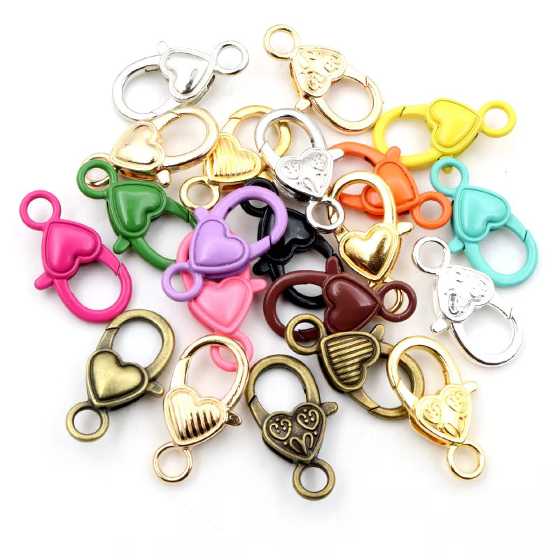 Wadsfred Karabinerverschluss-Haken Herz, vergoldet, versilbert, 26 x 19 mm, Unisex - Bild 2